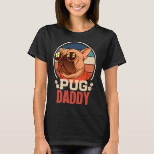 Bester Mops Vater je Liebe Doggies Retro Vintag Ni T-Shirt