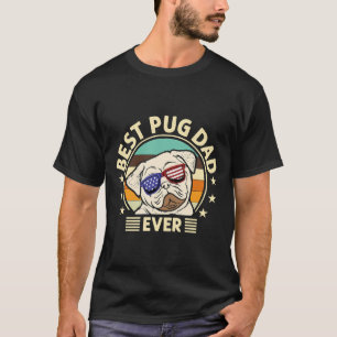 Bester Mops Vater je Liebe Doggies Retro Vintag Ni T-Shirt