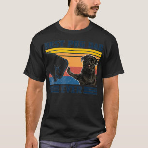 Bester Mops Vater je Schwarz Version Vintag Pater  T-Shirt