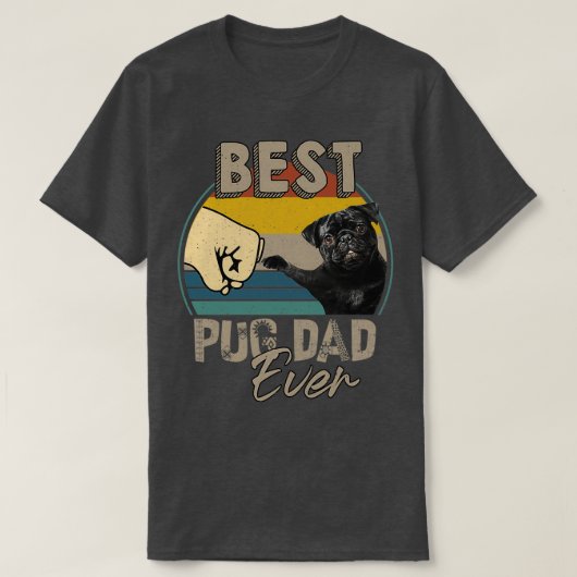 Bester Mops Vater je  T-Shirt (Design vorne)