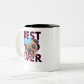 Bester Mops Vater je Zweifarbige Tasse (Vorderseite Links)