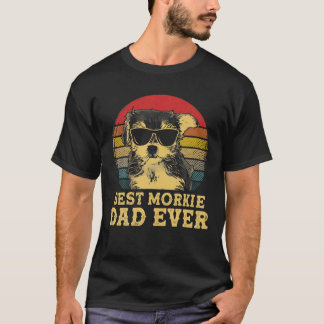 Bester Morkie-Vater je Hund Liebhaber Retro Vintag T-Shirt