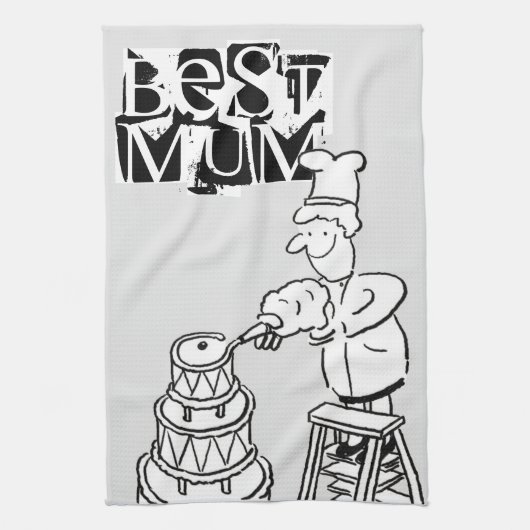 Bester Mum Cake Maker Dekorieren von Riesenkuchen Geschirrtuch (Vertikal)