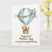 Bester Mummy-aller-Ballonkarte Karte (Gelbe Blume)