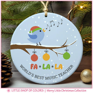 Bester Musiklehrer der Welt Singvogel Keramik Ornament