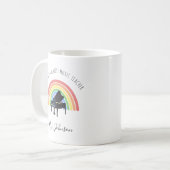 Bester Musiklehrer Regenbogen Individuelles Dankes Kaffeetasse (Vorderseite Links)