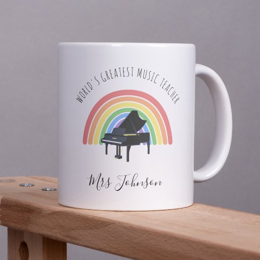 Bester Musiklehrer Regenbogen Individuelles Dankes Kaffeetasse