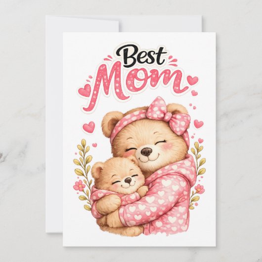 Bester-Mutter-aller-Zeiten-Bär-Design Süße Mutter  Karte (Vorderseite)