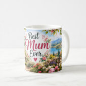 Bester Mutter Aller Zeiten Blumengarten Tasse (VorderseiteRechts)