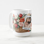 Bester-Mutter-aller-Zeiten-Blumenstrauß & Foto Mut Kaffeetasse (Vorderseite Links)