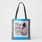 Bester-Mutter-aller-Zeiten-Houndstooth-Akzent-Eink Tasche (Vorderseite)