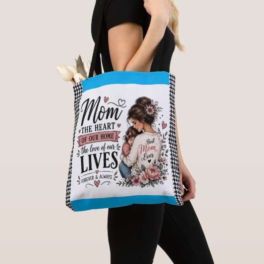 Bester-Mutter-aller-Zeiten-Houndstooth-Akzent-Eink Tasche (Von Nahem)