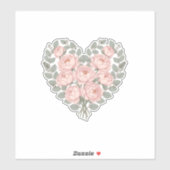 Bester Mutter Blumen Minimalistisches Herz Bouquet Aufkleber (Blatt)