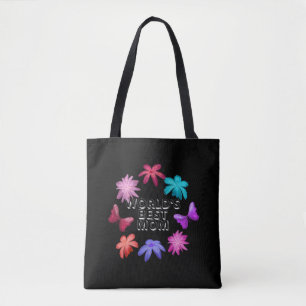Bester Mutter der Welt Floraler Schmetterlingskran Tasche