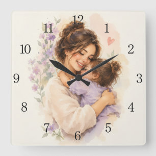 bester Muttertag Geburtstagsgeschenk Quadratische Wanduhr