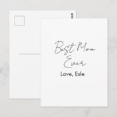 bester Muttertag jemals Name Datum einfach minimal Postkarte (Vorne/Hinten)