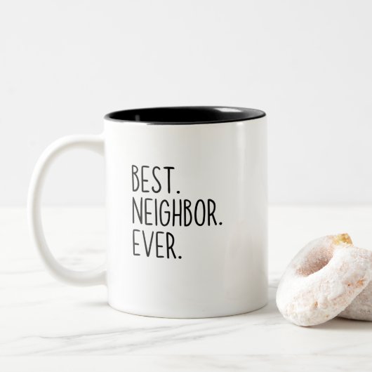 bester Nachbar je Zweifarbige Tasse (Mit Donut)