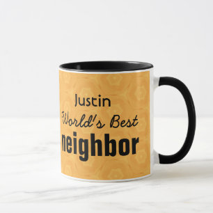 Bester NACHBARindividueller Name v6 der Welt gold Tasse