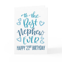 Bester Neffe ever 21. Geburtstag Typografie in Bla