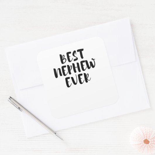 Bester Neffe Quadratischer Aufkleber (Umschlag)