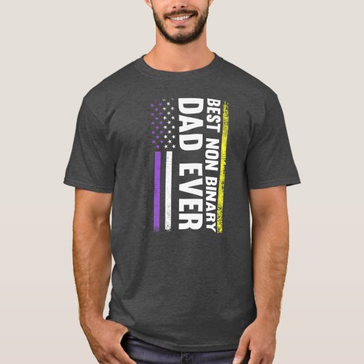 Bester nicht binärer Papa, der je ein nichtbinäres T-Shirt (Vorderseite)