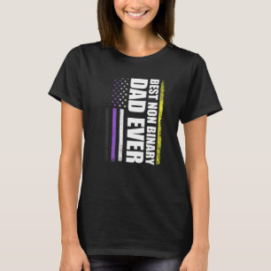 Bester nicht binärer Vater je nicht binärer Flag P T-Shirt