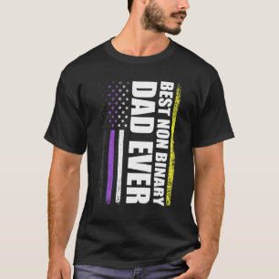 Bester nicht binärer Vater je nicht binärer Flag P T-Shirt