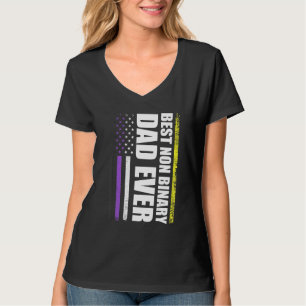 Bester nicht binärer Vater je nicht binärer Flag P T-Shirt
