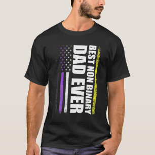 Bester nicht binärer Vater je nicht binärer Flag P T-Shirt