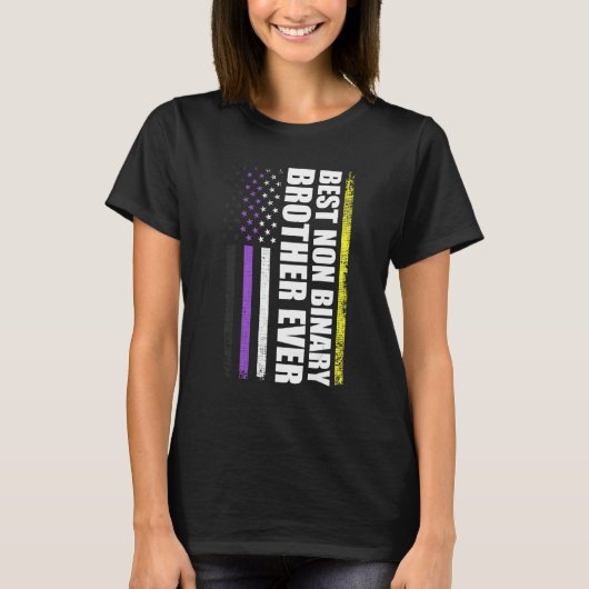 Bester Non-Binary-Bruder je Lgbt-Gay Pride T-Shirt (Vorderseite)