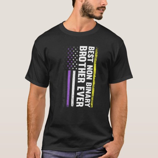 Bester Non-Binary-Bruder je Lgbt-Gay Pride T-Shirt (Vorderseite)