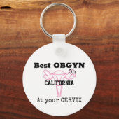 Bester OBGYN auf Stadt- oder Städtename Gynekologe Schlüsselanhänger (Vorderseite)
