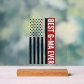 Bester Oma Aller Patriotic Flag Vector Design_1 Acrylschild (Neutral)