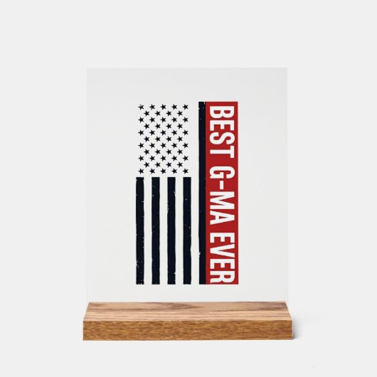 Bester Oma Aller Patriotic Flag Vector Design_1 Acrylschild (Vorderseite)