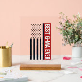 Bester Oma Aller Patriotic Flag Vector Design_1 Acrylschild (Hochzeit)