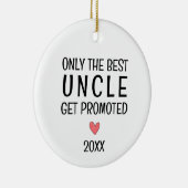 Bester Onkel Befördert – Personalisiertes Jahr Keramik Ornament (Rechts)