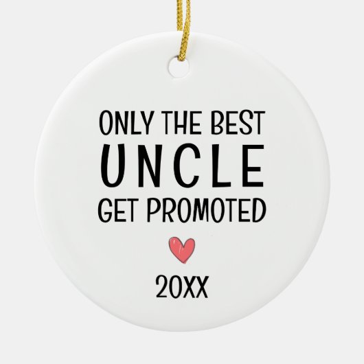 Bester Onkel Befördert – Personalisiertes Jahr Keramik Ornament (Vorne)