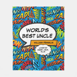 Bester Onkel der Welt Farbmodern Coole Lustige Com Fleecedecke