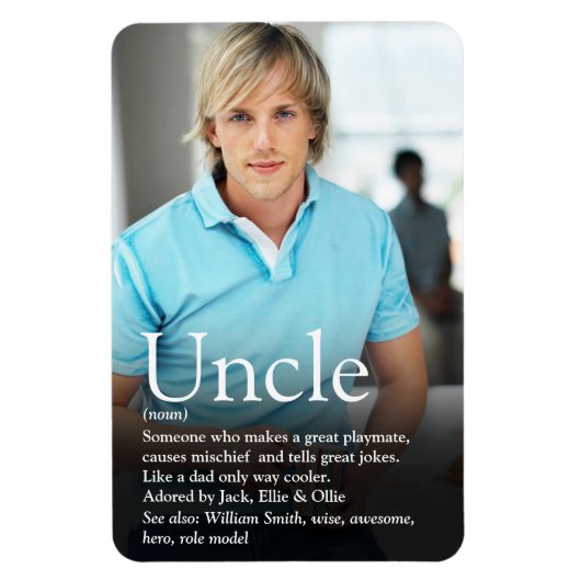 Bester Onkel der Welt, Funcle-Definition Foto Magnet (Vertikal)