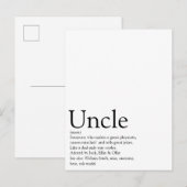 Bester Onkel der Welt, Funcle-Definition Postkarte (Vorne/Hinten)