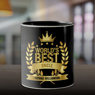 Bester Onkel der Welt Spaß Gold Schwarz Zweifarbige Tasse