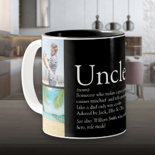 Bester Onkel Ever Cool Lustige Moderne Fotocollage Zweifarbige Tasse