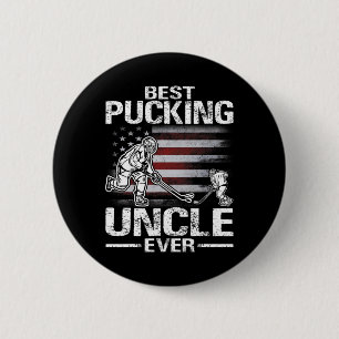 Bester Onkel Ever Hockey Geschenk zum Vatertag Button