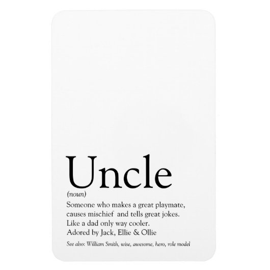 Bester Onkel Funcle Definition Spaß Magnet (Vertikal)
