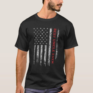 Bester Onkel je dünner Red Line amerikanischer Feu T-Shirt