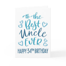 Bester Onkel überhaupt 34. Geburtstag-Typografie i