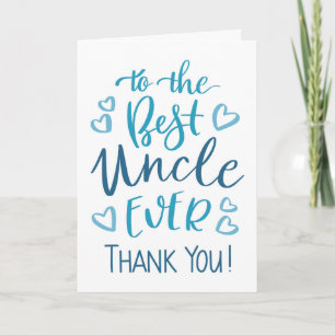 Bester Onkel überhaupt Danke Typografie in Blau Karte