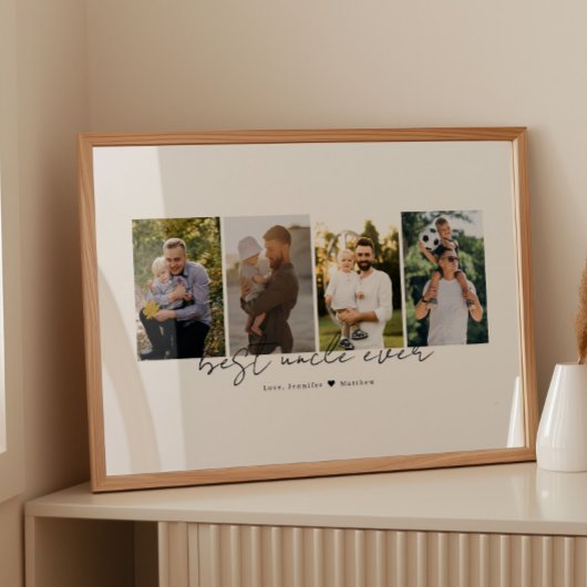 Bester Onkel überhaupt Moderner Schriftsatz 4 Foto Poster