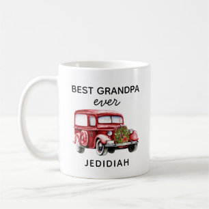 BESTER OPA ALLE ZEITEN ROTER VINTAGE-LKW/WAGEN NAM KAFFEETASSE