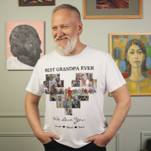 Bester Opa Aller Custom-Fotos Enkelkinder Name T-Shirt